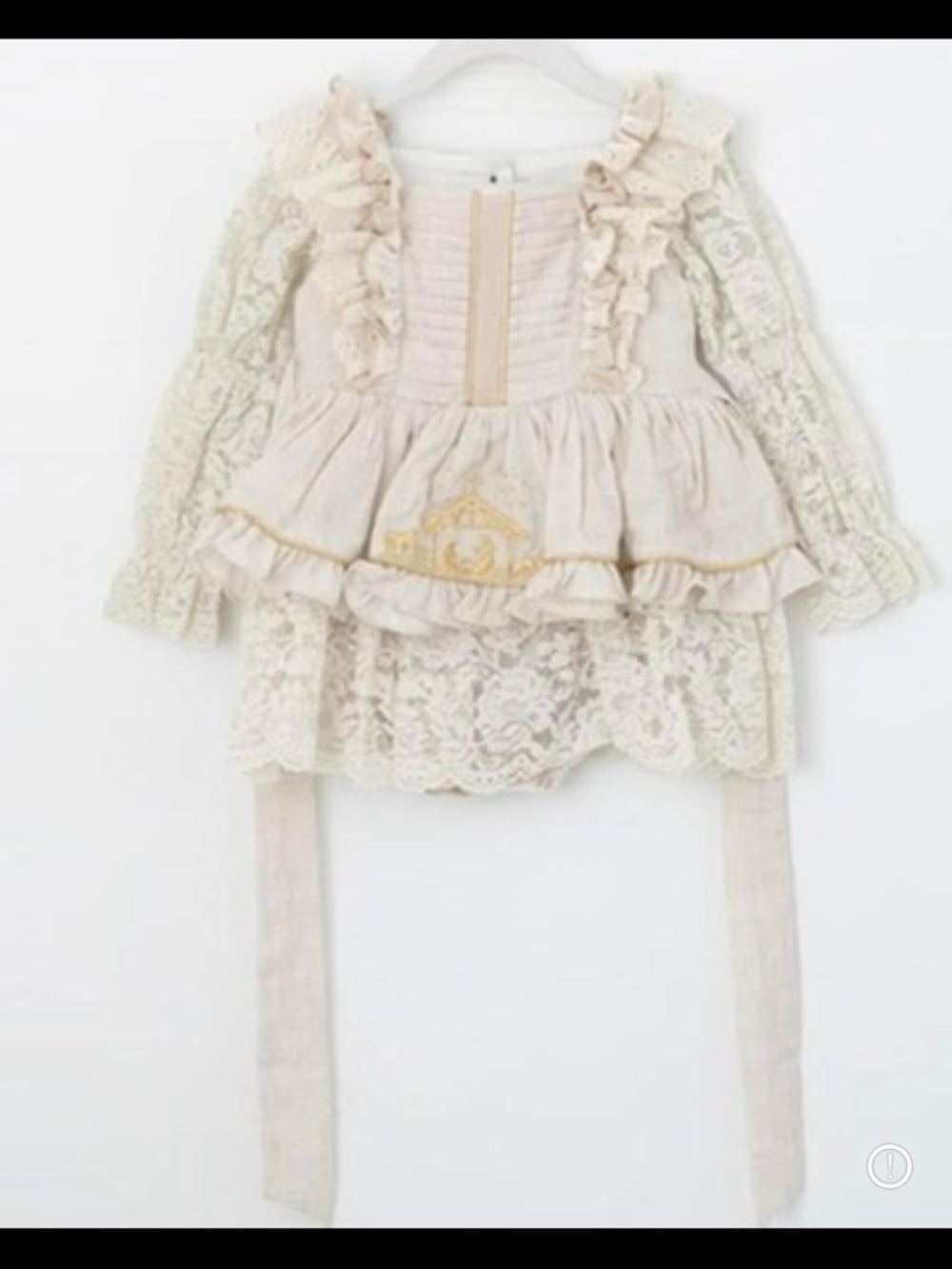 Christmas, Manger Dress, Ivory Lace and Ruffle Girls' Formal Dress